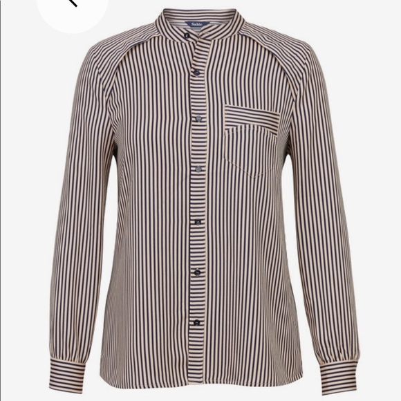 NWOT Sabié collarless button down blouse - Picture 2 of 3